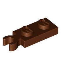 LEGO - Plaat, gemodificeerd 1 x 2 met clip aan uiteinde (verticale greep) - Reddish Brown | N - Thumbnail