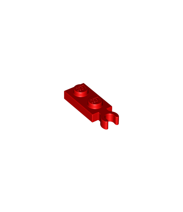 LEGO - Plaat, gemodificeerd 1 x 2 met clip aan uiteinde (verticale greep) - Red | N