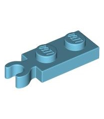 LEGO - Plaat, gemodificeerd 1 x 2 met clip aan uiteinde (verticale greep) - Medium Azure | N - Thumbnail