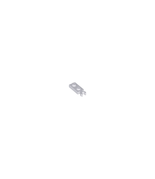 LEGO - Plaat, gemodificeerd 1 x 2 met clip aan uiteinde (verticale greep) - Light Bluish Gray | N
