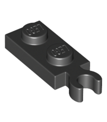 LEGO - Plaat, gemodificeerd 1 x 2 met clip aan uiteinde (verticale greep) - Black | N - Thumbnail