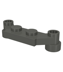 LEGO - Plaat, aangepast 1 x 4 versprongen (Vintage jaren ’90 onderdeel) - Dark Gray | N - Thumbnail