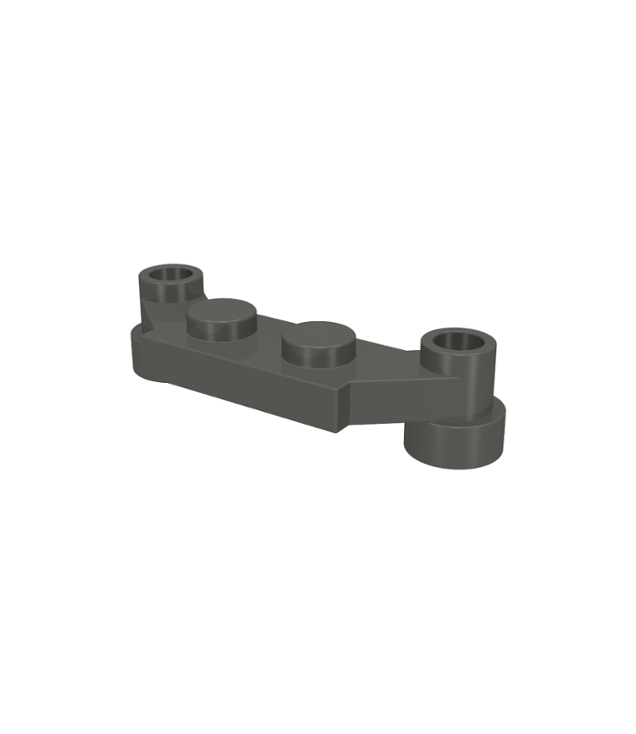 LEGO - Plaat, aangepast 1 x 4 versprongen (Vintage jaren ’90 onderdeel) - Dark Gray | N