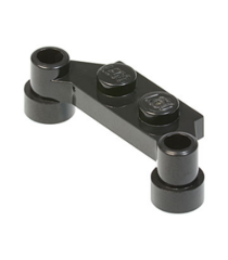 LEGO - Plaat, aangepast 1 x 4 versprongen (Vintage jaren ’90 onderdeel) - Black | N - Thumbnail