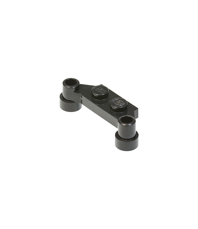 LEGO - Plaat, aangepast 1 x 4 versprongen (Vintage jaren ’90 onderdeel) - Black | N