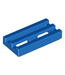 LEGO - Tegel, aangepast 1 x 2 rooster met groef/rand aan onderzijde (Vintage jaren ’90 onderdeel) - Blue | N - Thumbnail