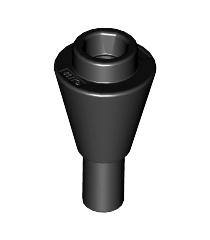 LEGO - Kegel 1 x 1 omgekeerd met staaf - Black | N - Thumbnail