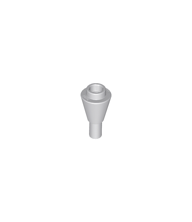LEGO - Kegel 1 x 1 omgekeerd met staaf - Light Bluish Gray | N
