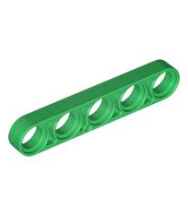 LEGO - Technic, dunne liftarm 1 x 5 (Vintage jaren ’90 onderdeel) - Green | N - Thumbnail