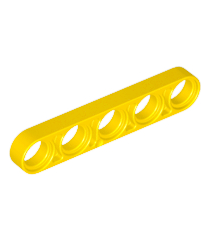 LEGO - Technic, dunne liftarm 1 x 5 (Vintage jaren ’90 onderdeel) - Yellow | N - Thumbnail
