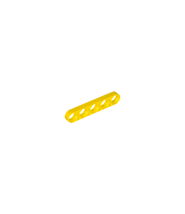 LEGO - Technic, dunne liftarm 1 x 5 (Vintage jaren ’90 onderdeel) - Yellow | N