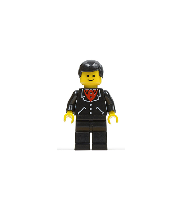 LEGO - Pak met 3 knopen zwart – zwarte benen, zwart mannelijk haar (Vintage jaren ’90 onderdeel) - | N