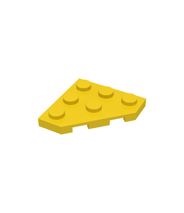 LEGO - Wig, plaat 3 x 3 afgesneden hoek (Vintage jaren ’90 onderdeel) - Yellow | N