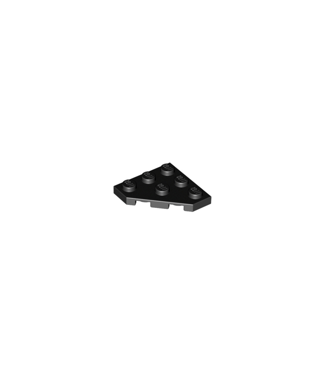 LEGO - Wig, plaat 3 x 3 afgesneden hoek (Vintage jaren ’90 onderdeel) - Black | N