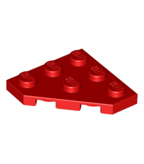 LEGO - Wig, plaat 3 x 3 afgesneden hoek (Vintage jaren ’90 onderdeel) - Red | N - Thumbnail