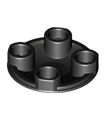 LEGO - Plaat, rond 2 x 2 met afgeronde onderzijde (bootnop) (Vintage jaren ’90 onderdeel) - Black | N - Thumbnail