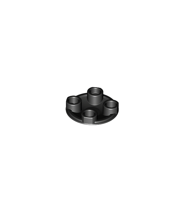 LEGO - Plaat, rond 2 x 2 met afgeronde onderzijde (bootnop) (Vintage jaren ’90 onderdeel) - Black | N