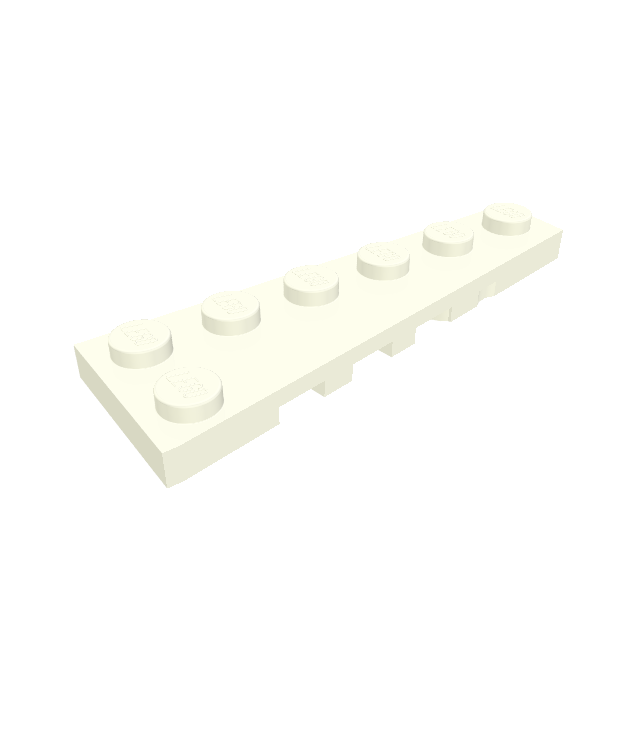 LEGO - Wig, plaat 6 x 2 rechts - White | N