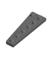 LEGO - Wig, plaat 6 x 2 rechts - Dark Bluish Gray | N - Thumbnail