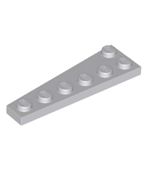 LEGO - Wig, plaat 6 x 2 rechts - Light Bluish Gray | N - Thumbnail