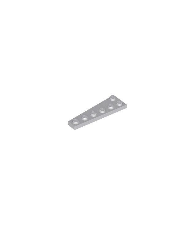 LEGO - Wig, plaat 6 x 2 rechts - Light Bluish Gray | N