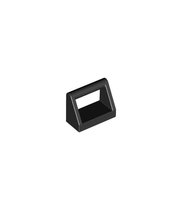 LEGO - Tegel, aangepast 1 x 2 met staafgreep (Vintage jaren ’90 onderdeel) - Black | N