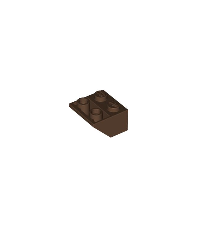 LEGO - Helling, omgekeerd 45 graden 2 x 2 met vlakke onderpen (Vintage jaren 2000 onderdeel) - Brown | N