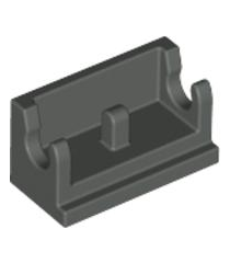 LEGO - Scharniersteen 1 x 2 basis (Vintage jaren ’90 onderdeel) - Dark Gray | N - Thumbnail