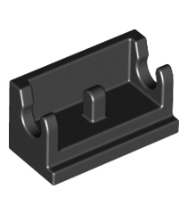 LEGO - Scharniersteen 1 x 2 basis (Vintage jaren ’90 onderdeel) - Black | N - Thumbnail