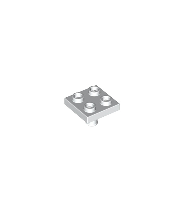 LEGO - Plaat, aangepast 2 x 2 met pen aan onderzijde (Vintage jaren ’90 onderdeel) - White | N
