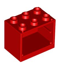 LEGO - Kast 2 x 3 x 2 met holle noppen - Red | N - Thumbnail