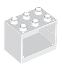 LEGO - Kast 2 x 3 x 2 met holle noppen - White | N - Thumbnail