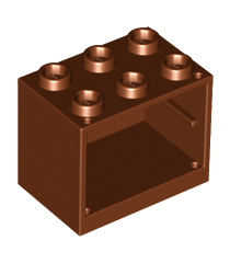 LEGO - Kast 2 x 3 x 2 met holle noppen - Reddish Brown | N - Thumbnail