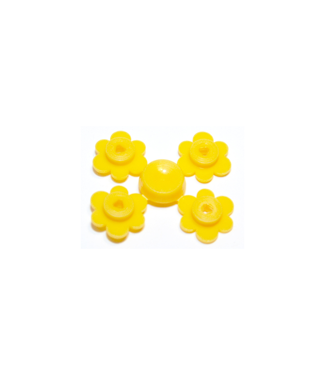LEGO - Plant bloem klein, 4 aan gietraam (Vintage jaren ’90 onderdeel) - Yellow | N