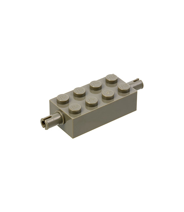 LEGO - Steen, gemodificeerd 2 x 4 met pennen (Vintage jaren ’90 onderdeel) - Dark Gray | N