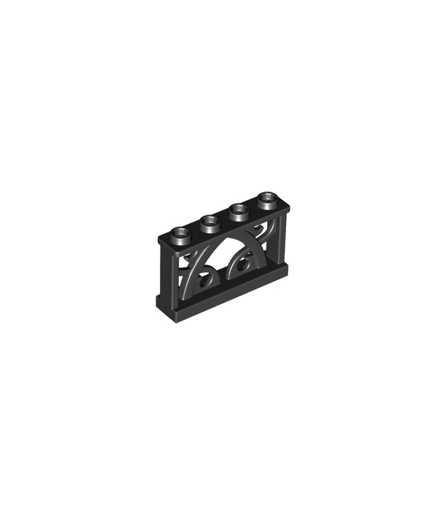 LEGO - Hek 1 x 4 x 2 sierlijk met 4 noppen - Black | N