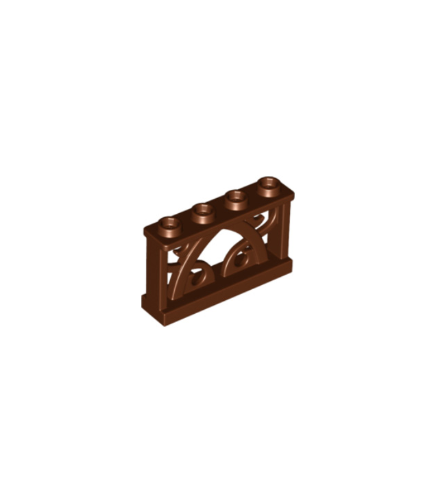 LEGO - Hek 1 x 4 x 2 sierlijk met 4 noppen - Reddish Brown | N