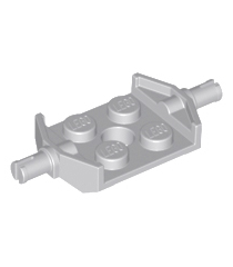 LEGO - Plaat, gemodificeerd 2 x 2 met brede wielhouder en gat - Light Bluish Gray | N - Thumbnail