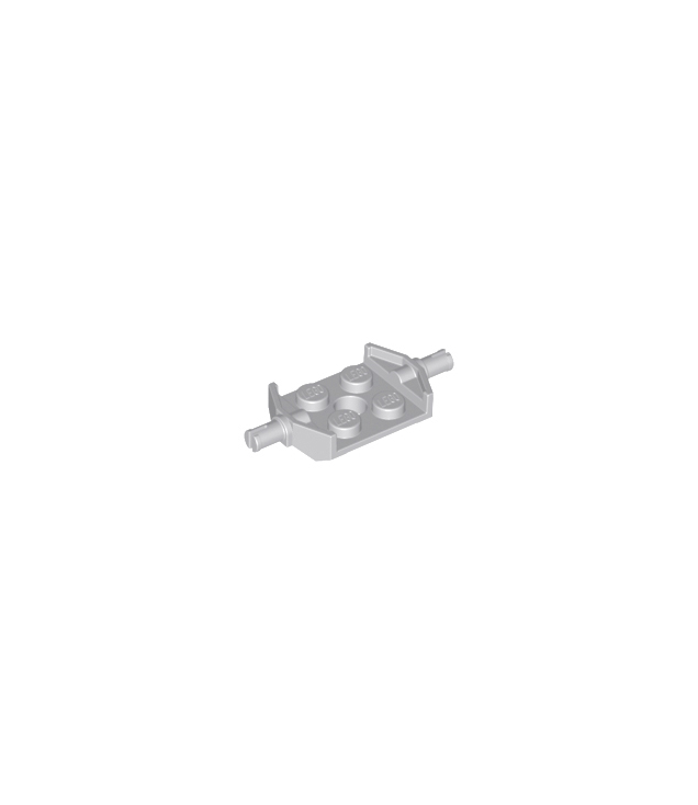 LEGO - Plaat, gemodificeerd 2 x 2 met brede wielhouder en gat - Light Bluish Gray | N