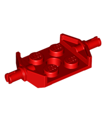 LEGO - Plaat, gemodificeerd 2 x 2 met brede wielhouder en gat - Red | N - Thumbnail