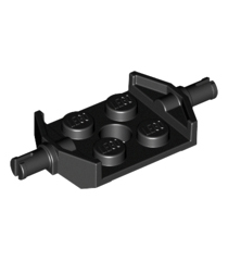 LEGO - Plaat, gemodificeerd 2 x 2 met brede wielhouder en gat - Black | N - Thumbnail
