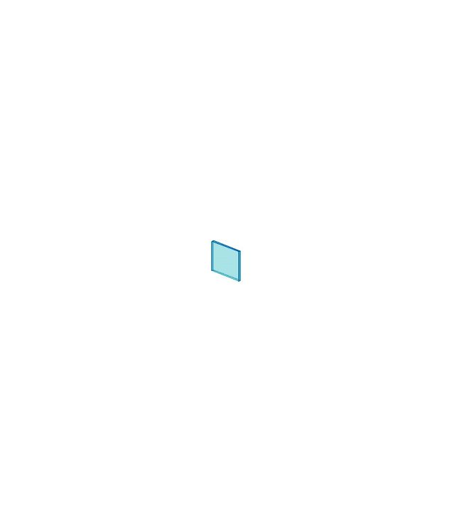 LEGO - Ruit voor raam 1 x 4 x 3 (Vintage jaren ’90 onderdeel) - Trans-Light Blue | N
