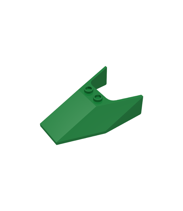 LEGO - Voorruit 6 x 4 x 1 1/3 met onderop lipjes en holle noppen (Vintage jaren ’90 onderdeel) - Green | N