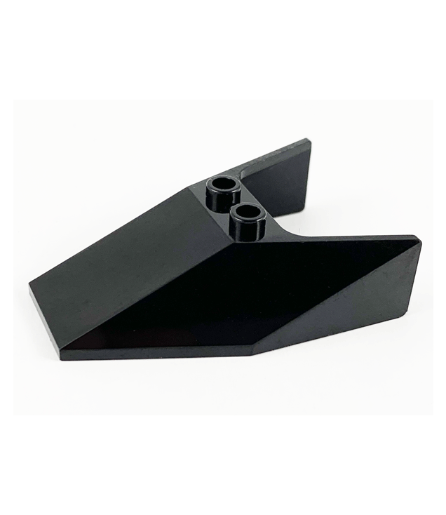 LEGO - Voorruit 6 x 4 x 1 1/3 met onderop lipjes en holle noppen (Vintage jaren ’90 onderdeel) - Black | N