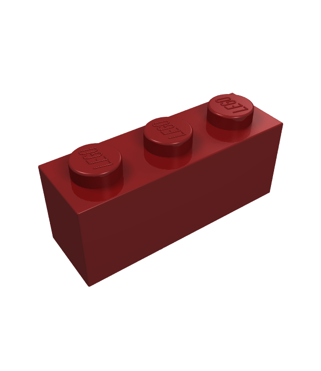 LEGO - Steen 1 x 3 - Dark Red | N