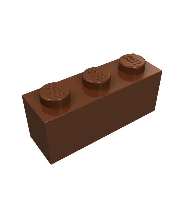 LEGO - Steen 1 x 3 - Reddish Brown | N