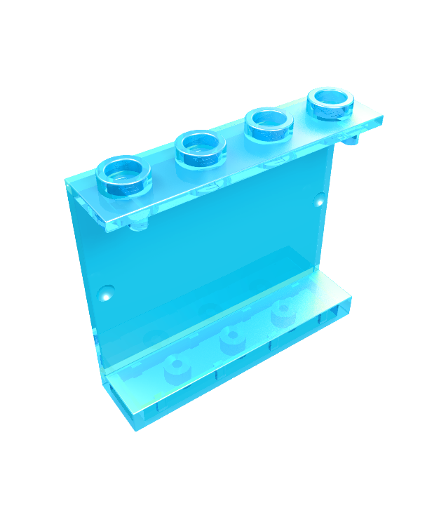LEGO - Paneel 1 x 4 x 3 – holle noppen (Vintage jaren ’90 onderdeel) - Trans-Light Blue | N