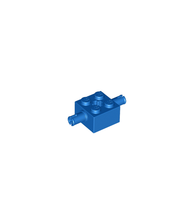 LEGO - Steen, gemodificeerd 2 x 2 met pennen en as-gat (Vintage jaren ’90 onderdeel) - Blue | N