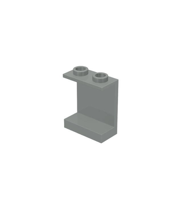 LEGO - Paneel 1 x 2 x 2 – holle noppen (Vintage jaren ’90 onderdeel) - Light Gray | N