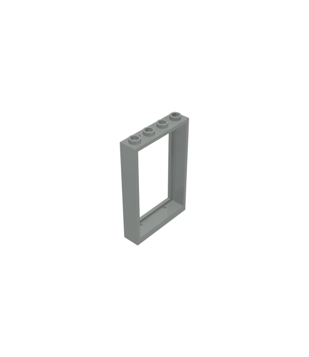 LEGO - Raam 1 x 4 x 5 met holle noppen (Vintage jaren ’90 onderdeel) - Light Gray | N